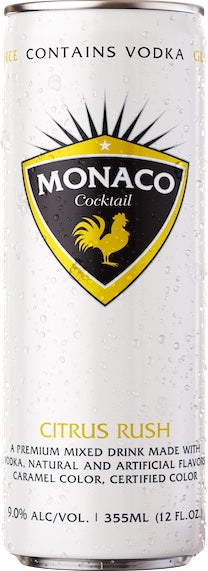 Looking for an easy vodka drink? It doesn’t get better than Drink Monaco’s Citrus Rush. This canned cocktail has vodka & citrus with floral notes.